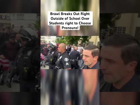 Brawl Breaks Out Right Outside of School Over Students Rights to Choose Pronouns! #shorts